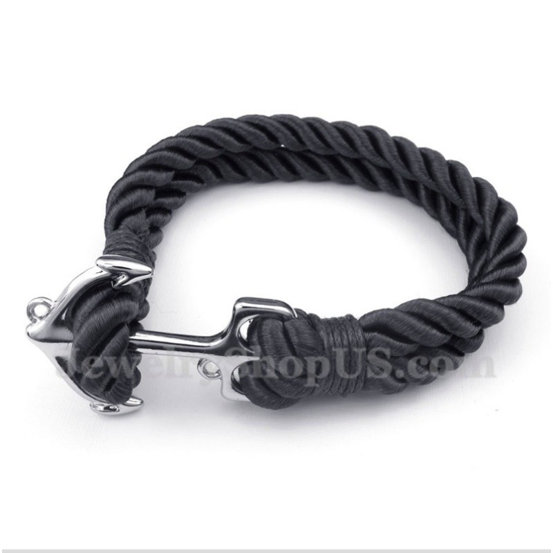 Heren Titanium Anker Katoenen Touw Armband Heren Titanium Anker Katoenen Touw Armband