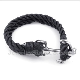 Heren Titanium Anker Katoenen Touw Armband