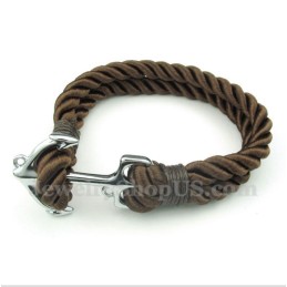 Heren Titanium Anker Katoenen Touw Armband