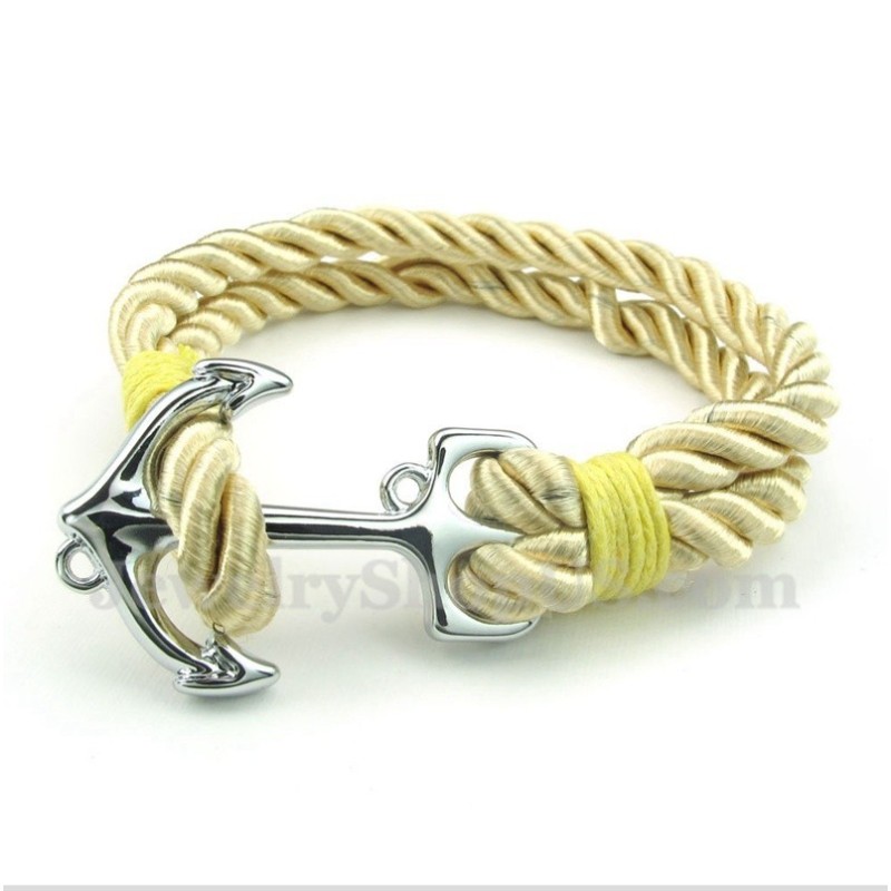 Heren Titanium Anker Katoenen Touw Armband Heren Titanium Anker Katoenen Touw Armband