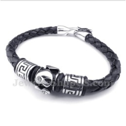 Heren Titanium Leren Armband