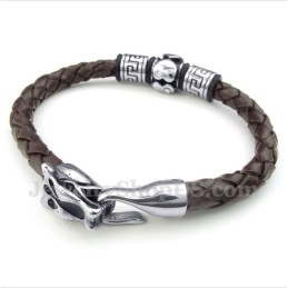 Heren Titanium Leren Armband