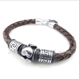 Heren Titanium Leren Armband