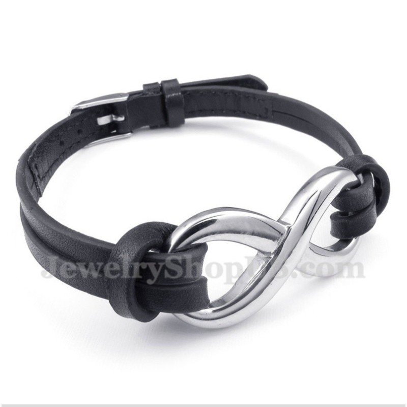 Heren Titanium Leren Armband