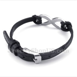 Heren Titanium Leren Armband