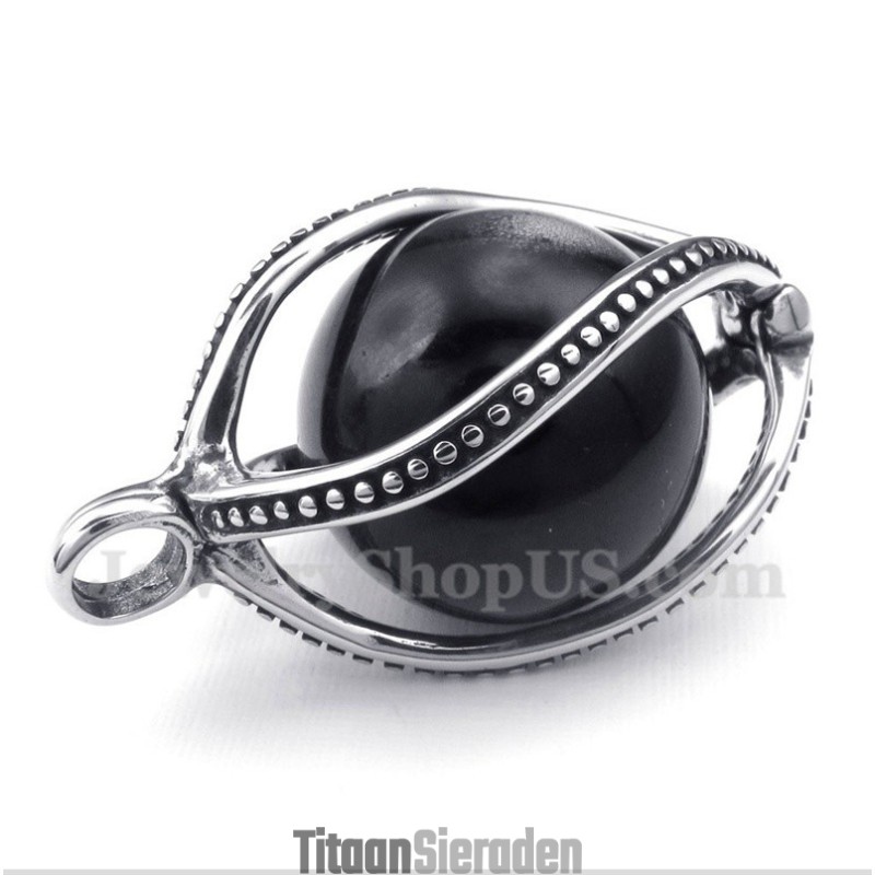 Heren Titanium Zwarte Opaal Hanger Met Gratis Ketting Heren Titanium Zwarte Opaal Hanger Met Gratis Ketting