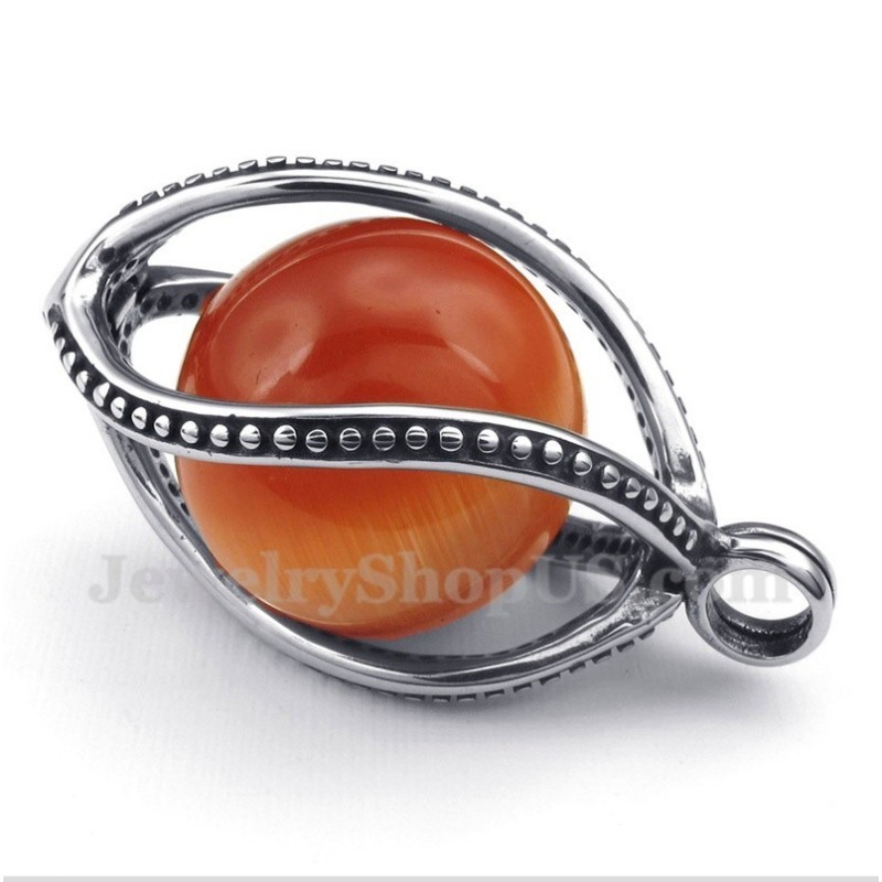 Heren Titanium Rode Opaal Hanger Met Gratis Ketting Heren Titanium Rode Opaal Hanger Met Gratis Ketting