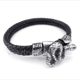 Heren Titanium Leren Armband