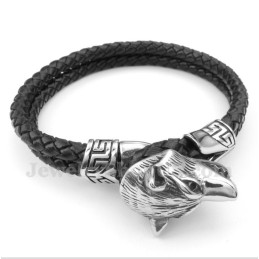 Heren Titanium Leren Armband