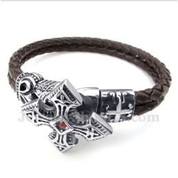 Heren Titanium Leren Armband