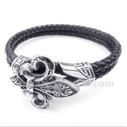 Heren Titanium Leren Armband