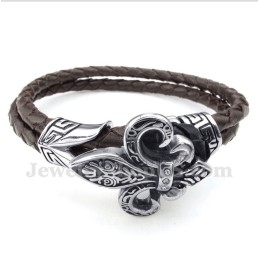 Heren Titanium Leren Armband