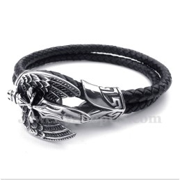 Heren Titanium Leren Armband