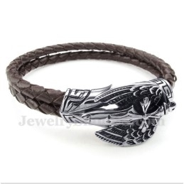 Heren Titanium Leren Armband