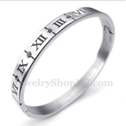 Herenarmband Van Titanium Met Romeinse Cijfers En Diamanten