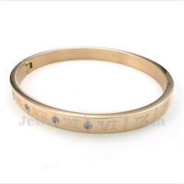 Herenarmband Van Titanium, Diamant, Roségoud En Romeinse Cijfers