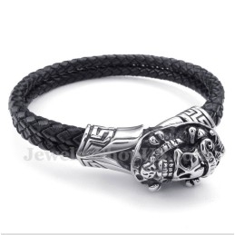 Heren Titanium Leren Armband