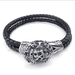 Heren Titanium Leren Armband