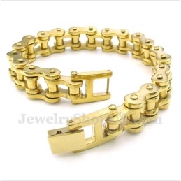 Heren Titanium Gouden Fietsketting Armband