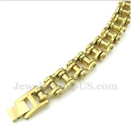 Heren Titanium Gouden Fietsketting Armband