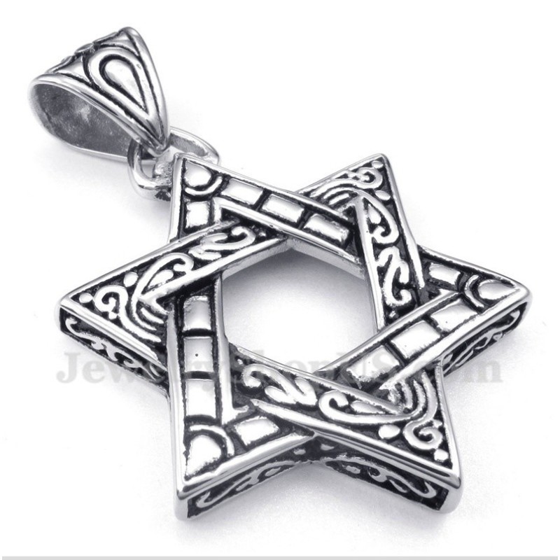 Titanium Davidster-Hanger Voor Heren Met Gratis Ketting Titanium Davidster-Hanger Voor Heren Met Gratis Ketting