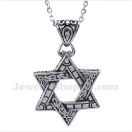Titanium Davidster-Hanger Voor Heren Met Gratis Ketting