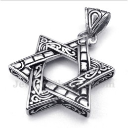 Titanium Davidster-Hanger Voor Heren Met Gratis Ketting