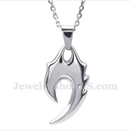 Titanium Wolf Fang Hanger Voor Heren Met Gratis Ketting