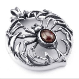 Titanium Rode Diamanten Spin Hanger Voor Heren Met Gratis Ketting