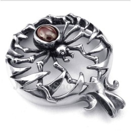 Titanium Rode Diamanten Spin Hanger Voor Heren Met Gratis Ketting