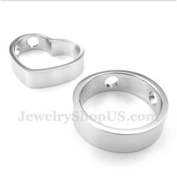 Titanium Hartvormige Hanger Voor Koppels Met Gratis Ketting (Één Paar)