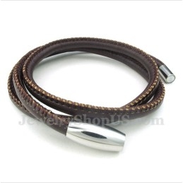 Heren Titanium Leren Armband