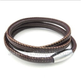 Heren Titanium Leren Armband