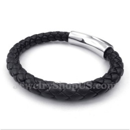 Heren Titanium Leren Armband