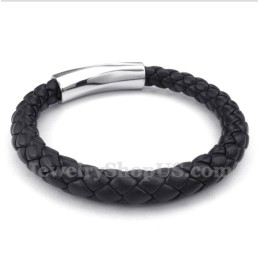 Heren Titanium Leren Armband