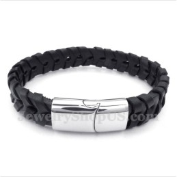 Heren Titanium Leren Armband