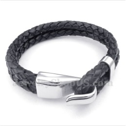 Heren Leren Titanium Armband