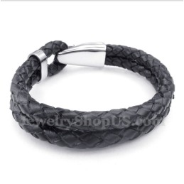 Heren Leren Titanium Armband
