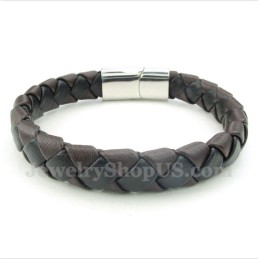 Heren Leren Titanium Armband
