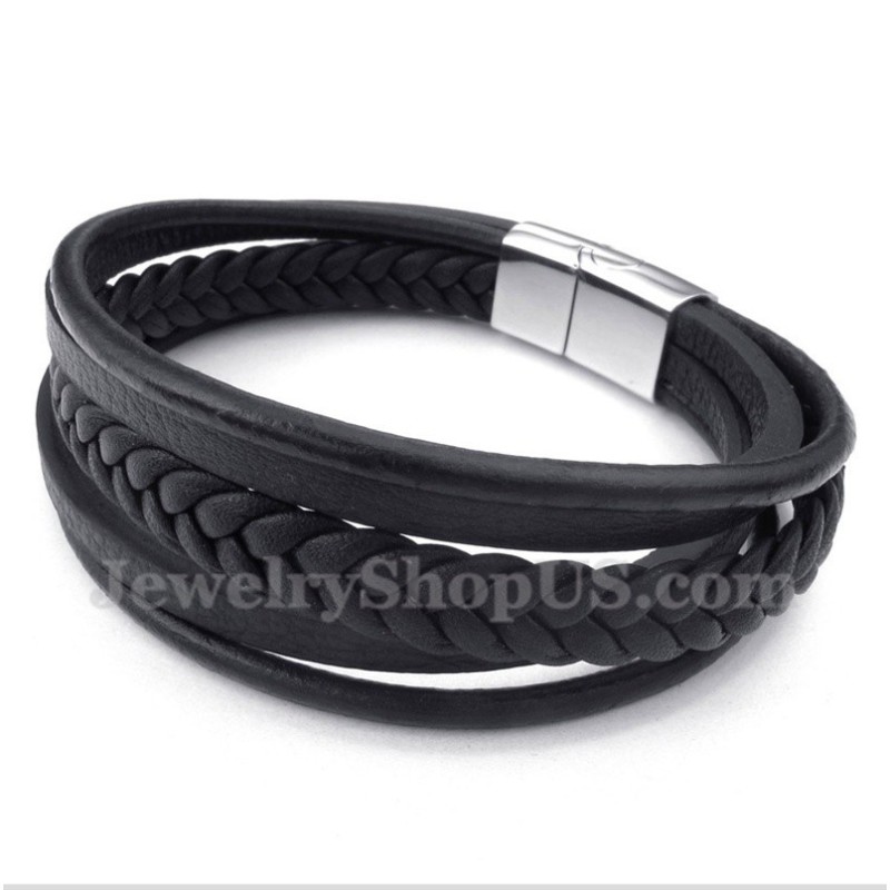 Heren Leren Titanium Armband Heren Leren Titanium Armband