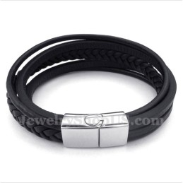 Heren Leren Titanium Armband