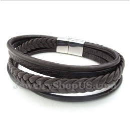 Heren Leren Titanium Armband