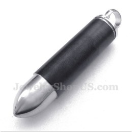 Heren Titanium Zwarte Kogelhanger Met Gratis Ketting