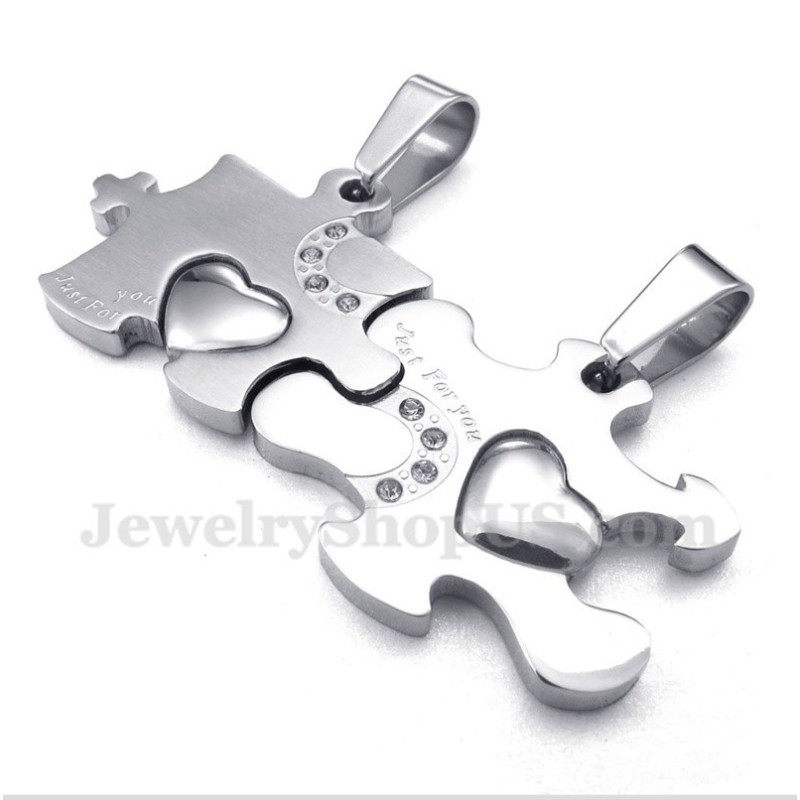 Titanium Puzzel Hanger Voor Koppels Met Gratis Ketting (Één Paar) Titanium Puzzel Hanger Voor Koppels Met Gratis Ketting (Één Paar)