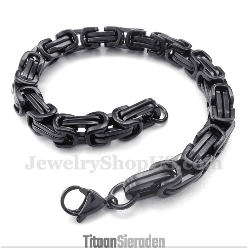 Heren Titanium Zwarte Armband