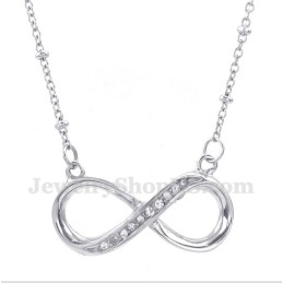 Titanium Diamanten Oneindigheidssymbool Ketting Voor Heren