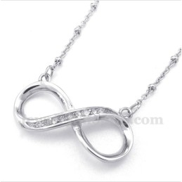 Titanium Diamanten Oneindigheidssymbool Ketting Voor Heren