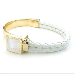 Heren Leren Titanium Armband