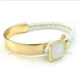 Heren Leren Titanium Armband