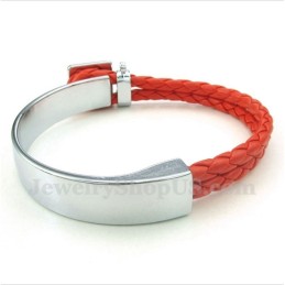 Heren Leren Titanium Armband